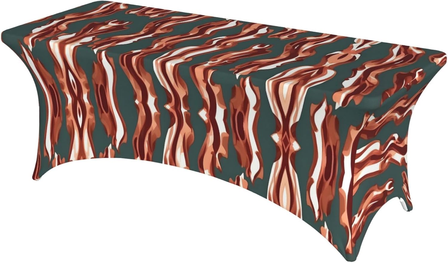 Bacon Pattern Print Table Cover Rectangular Tablecloth for 6-Foot Tables for Wedding Banquets Outdoor