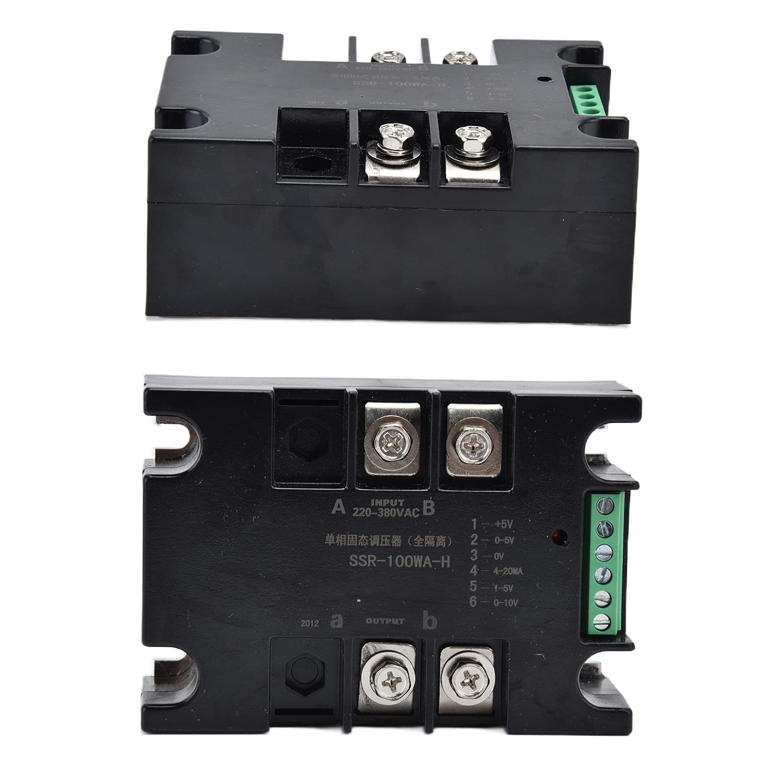 Regulador de Voltaje SCR, Regulador de Voltaje de Estado Sólido con Ajuste Continuo para Equipos Industriales, 220-380 VCA, 1 Unidad (SSR-100WA-H sin radiador)