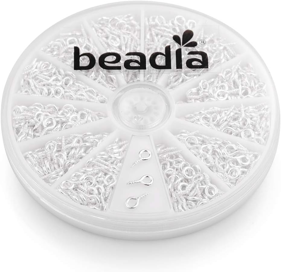 Silver Plated Small Screw Eye Pins 4mmx8mm for Jewelry Making Handmade DIY (600pcs)