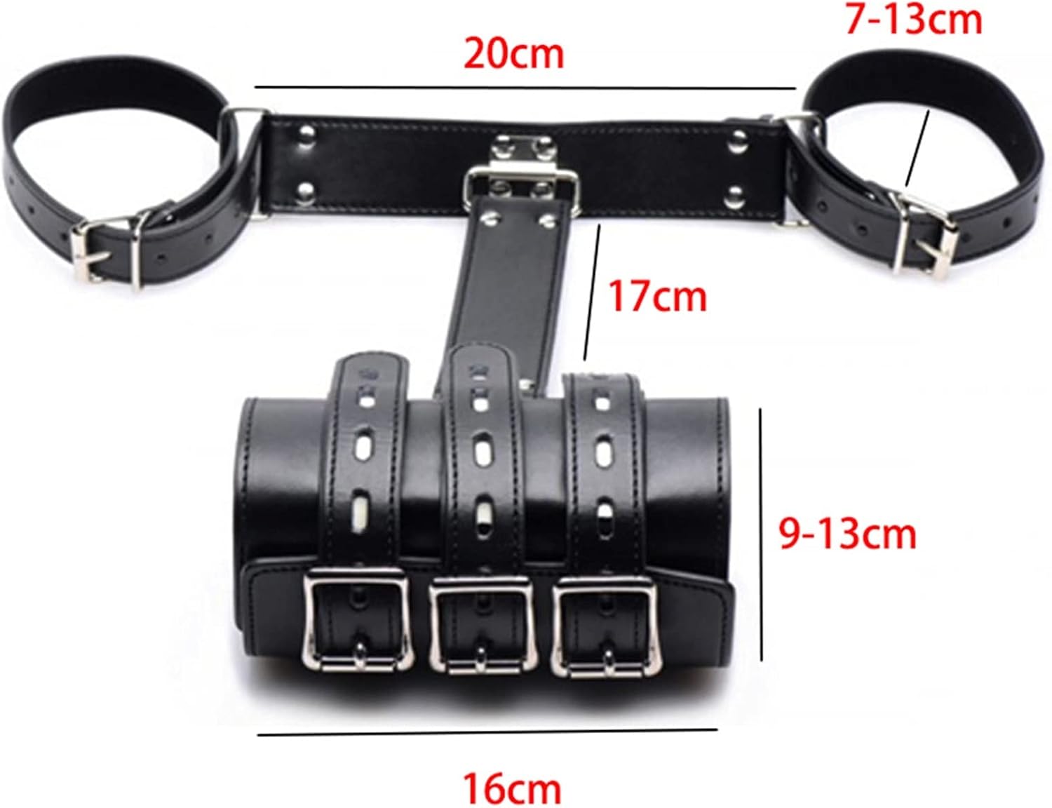 LSCZSLYH BDSM Discipline Belt Full Body Leather Bondage Restraint Straps Hand Back Bondage Arm Binder Bandage (Color : 1)