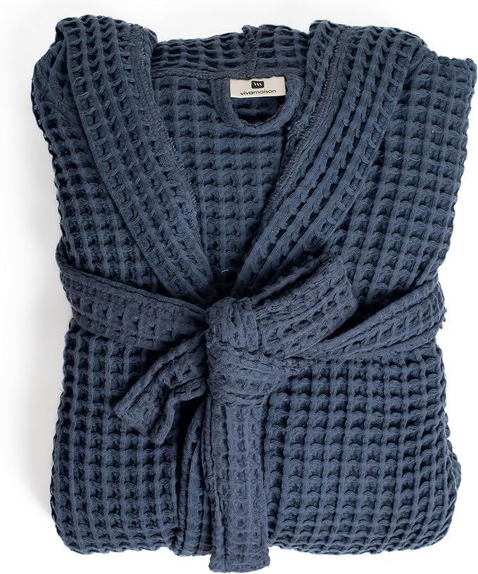 Unisex Hooded Waffle Robe for Women & Men 100% Turkish Cotton | Quick-Dry Bathrobe | Cozy Housecoat for Lounging - Image 2