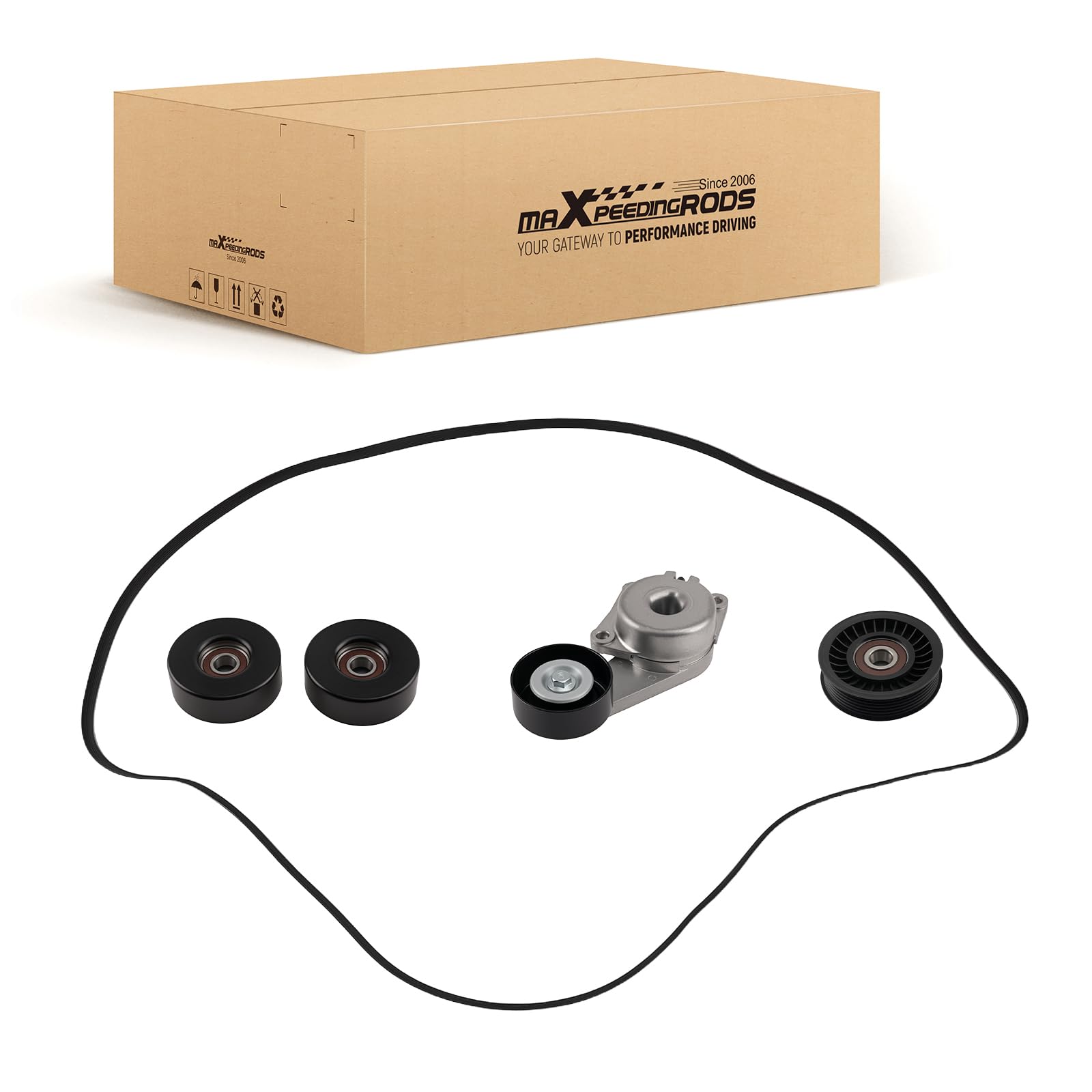 maXpeedingrods Drive Belt Tensioner Idler Pulley Serpentine Kit for Ford F150 2005-2006/2009-2010, Ford Expedition 2009-2014, Explorer 2006-2010 5.4L 4.6L, Mercury Mountaineer 2009-2010, 90K38274A