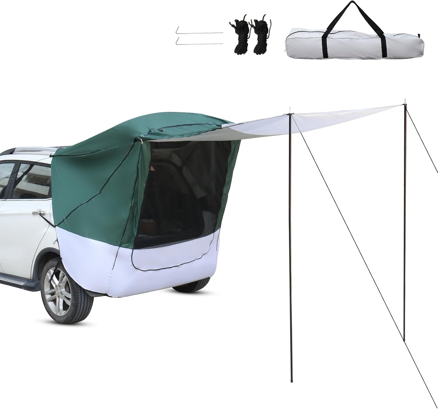 Outvita SUV Tent, Tailgate Tent with Awning Shade, Car Camping Tent, Hatchback Car Tents with Screen Net, Waterproof Windproof Universal Fit Most Van/MPV/CUV