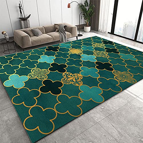 Tapis anti-dérapant fleur géométrique 60x90cm pour sécuriser le sol du salon - 2