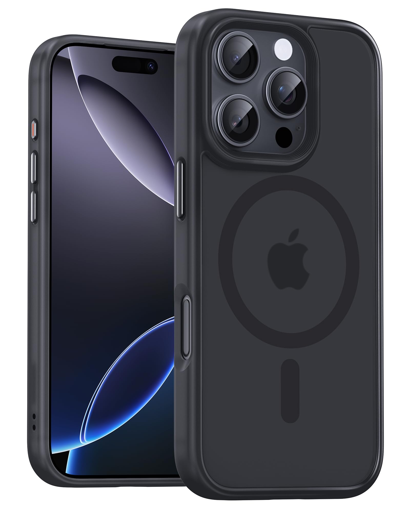 UNBREAKcable For iPhone 16 Pro Max Case for MagSafe, Full Camera Protection, Built-in Magnetic Ring, Shockproof, Scratch-Resistant, Translucent Matte Mobile Phone Case for iPhone 16 Pro Max 6.9 Inches, Black