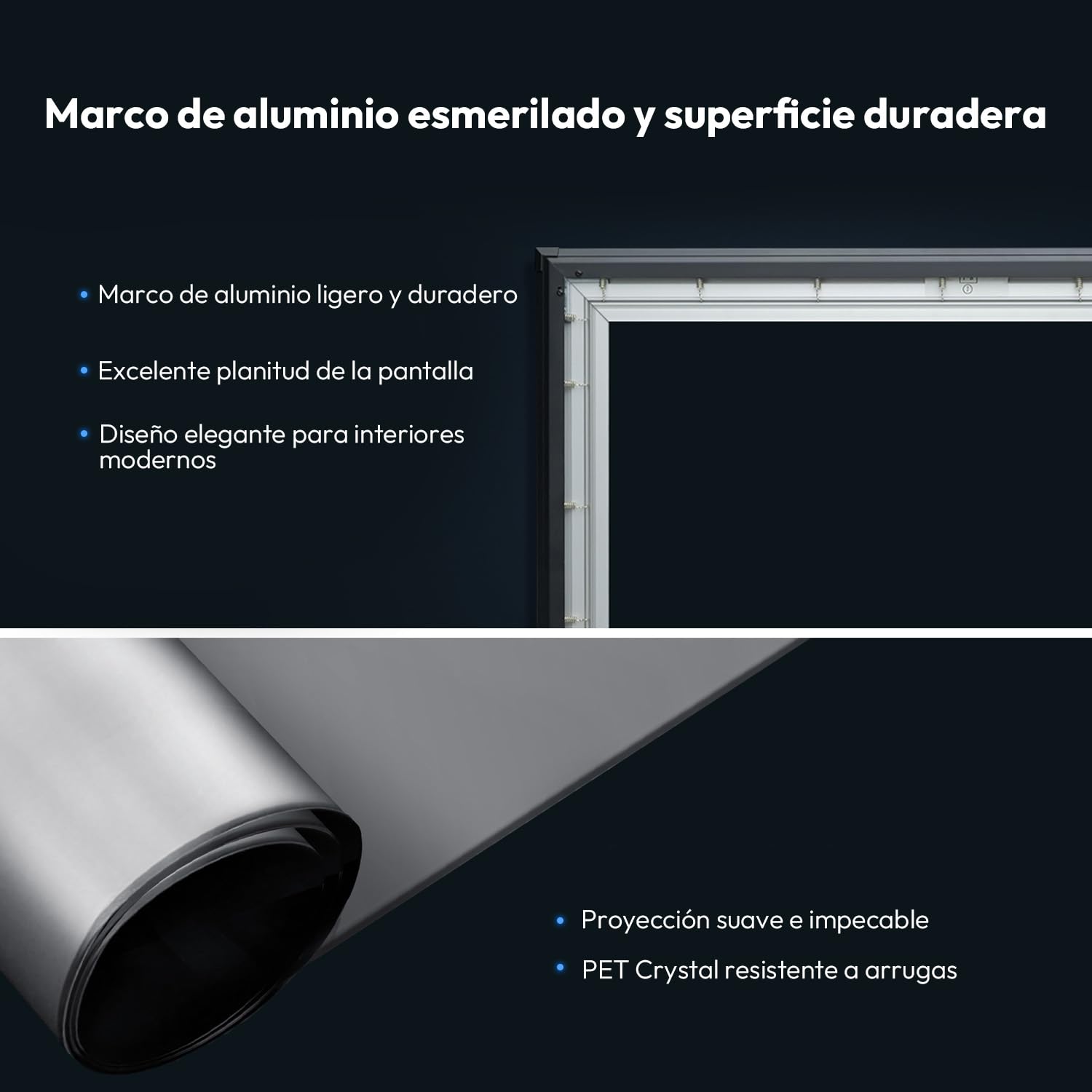 Pantalla ALR CLR de Marco Fijo UST Proyector 100 Pulgadas | Para Proyector UST y estándar, 85% Rechazo de Luz Ambiental, 4K/8K UHD 16:9, Active 3D,Montaje en Pared, Cine en casa,Classic