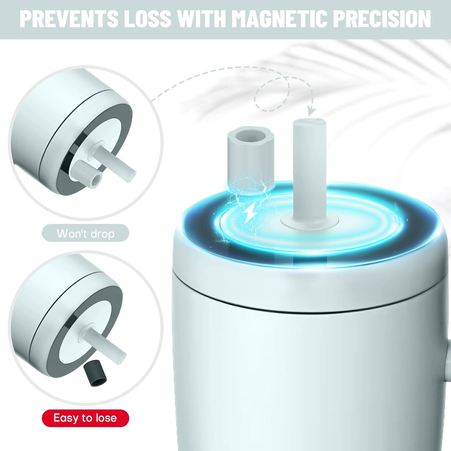 2 Pack Magnetic Straw Cover, Silicone Leakproof Straw Protector for Tumbler, Compatible with Era/Resa, Drinkware Accessory - Image 3