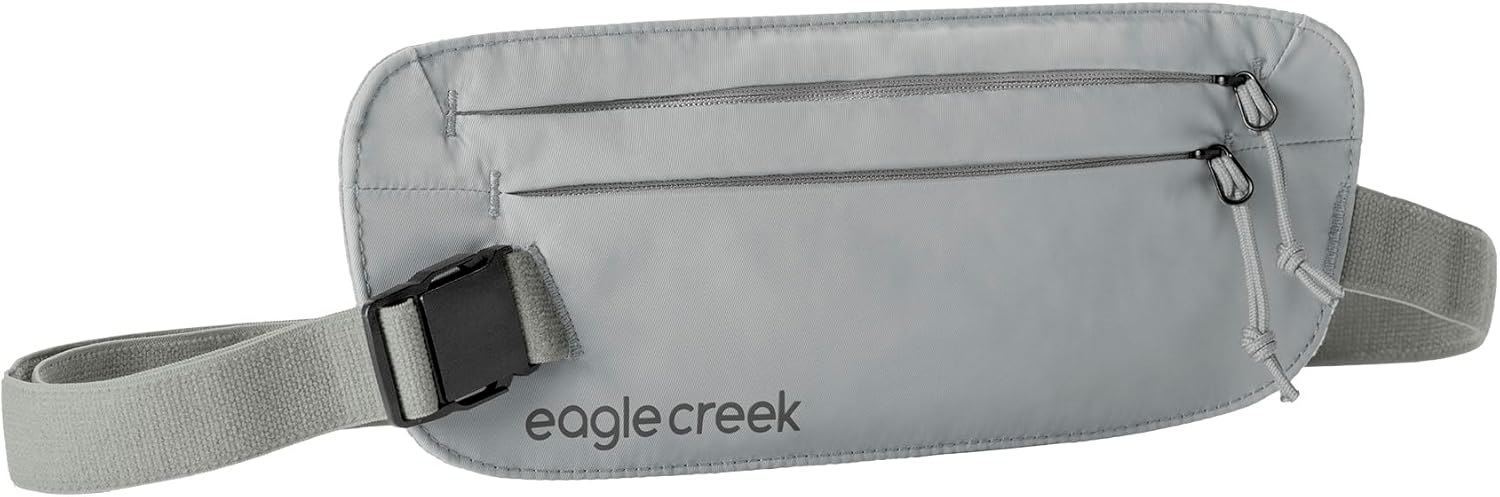 Eagle Creek Undercover RFID Money Belt – Slim Travel Waist Pouch with RFID Blocking – Secure Passport, Cards & Cash – Adjustable Strap – Lightweight & Discreet – Storm Grey