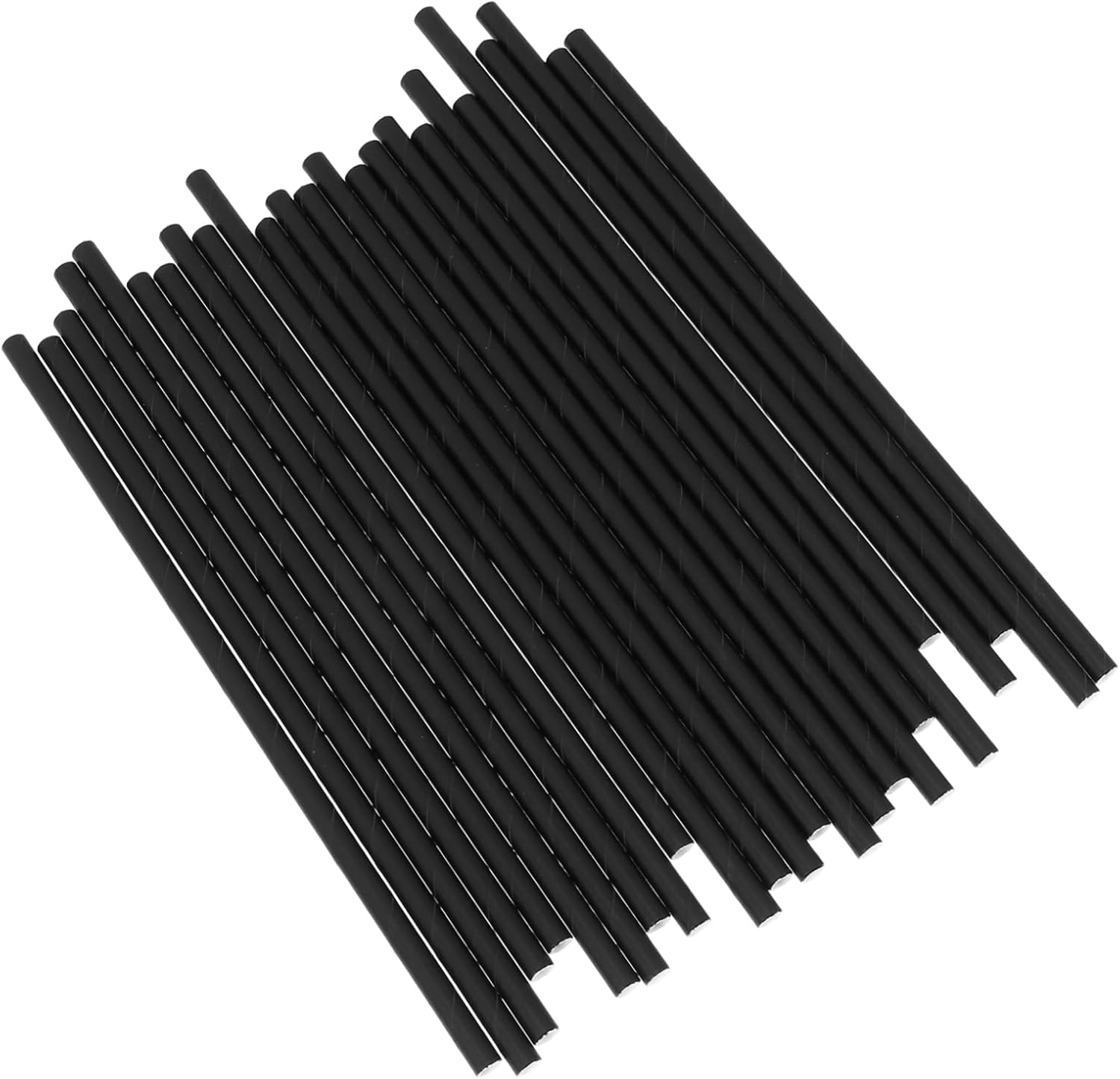 200pcs Disposable Paper Straws for Cocktails Drinking Straws Practical for Parties Black Color