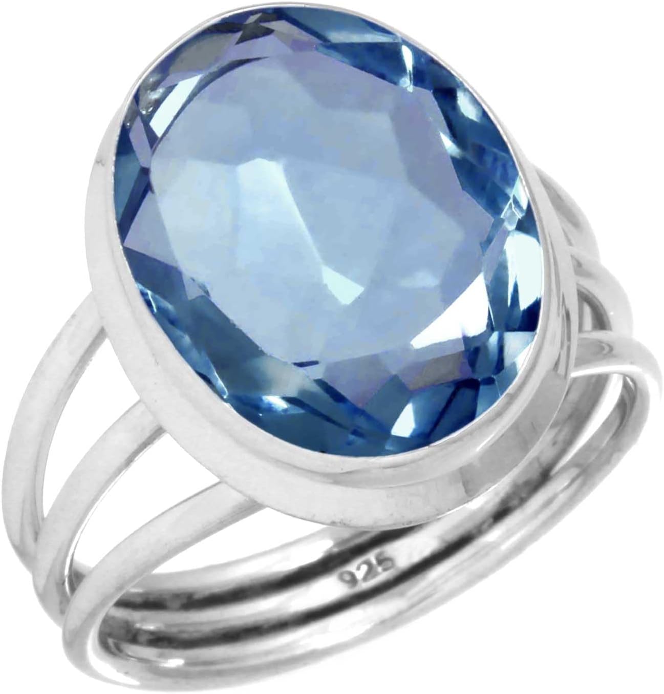 Chunky Natural Gemstone Ring For Women Garnet, Crystal, Moonstone, Pearl Oval Boho Genuine 925 Sterling Silver Handmade Jewelry