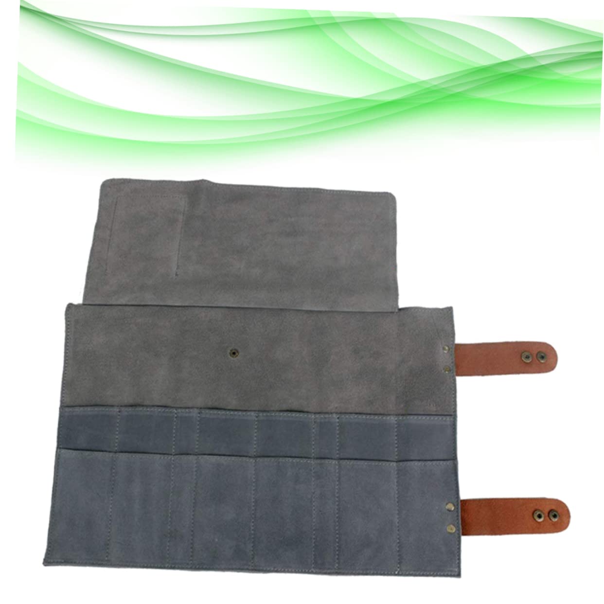 Baluue Haircut Scissors Professional Barber Bag Styling Tools Bag 12 Slots Leather Shear Pouch