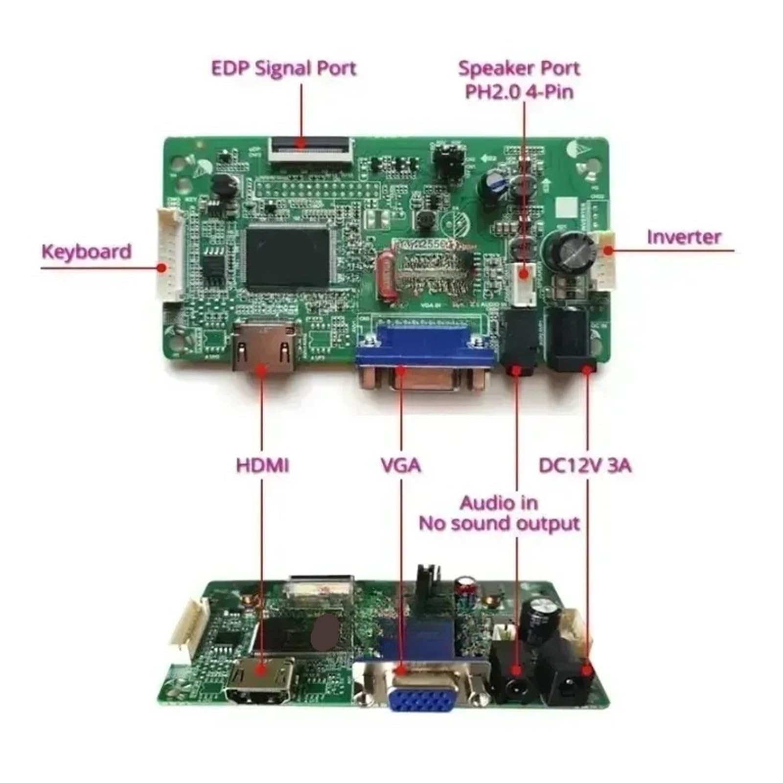 for LP173WF4 N173HGE N173HCE NV173FHM Bildschirm Stick Controller Board Kit 1920x1080 EDP 30 Pin HDMI + VGA 1920x1080 Laptops Monitor(for N173HCE-E41)