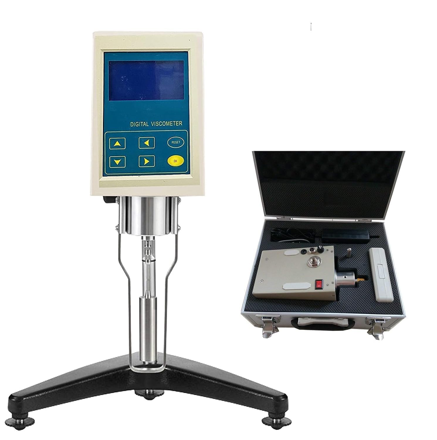 Rotational Viscometer Laboratory Viscometer with Measurement Range 10~1x100000 mPa·s Measurement Accuracy ±2% Rotor Velocity 6 RPM 12 RPM 30 RPM and 60 RPM with Temperature Display Function