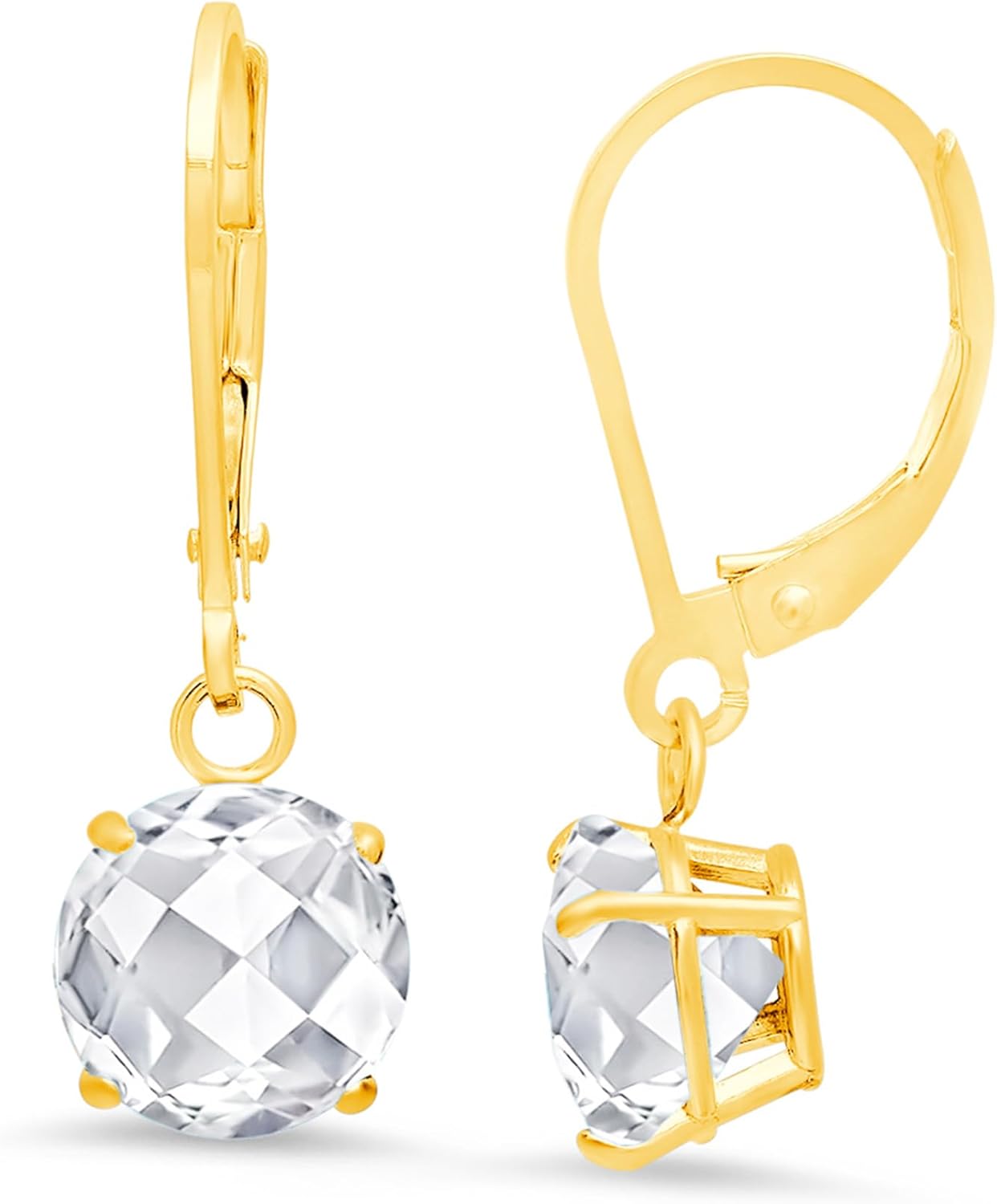 Solid 10K Yellow Gold Gemstone Stud Earrings for Women | 5mm Birthstone Heart Earrings with Push Backs | Anti Tarnish Small 14K Gold Stud Earring for Women by MAX + STONE