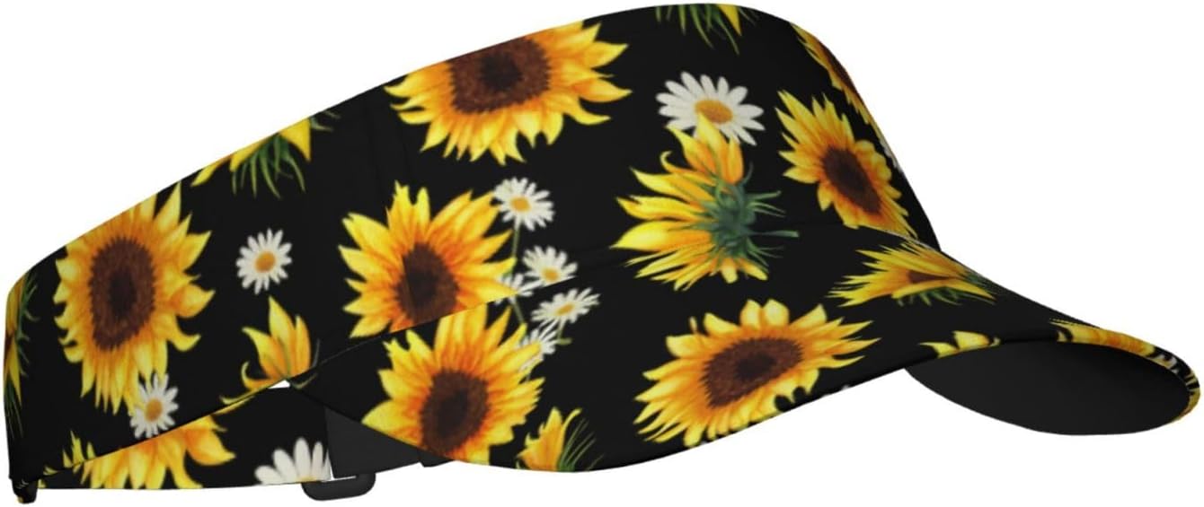 Cute Visor Caps for Women Men Summer Sun Visor Hat with Sweatband for Running Outdoor Beach - Image 2