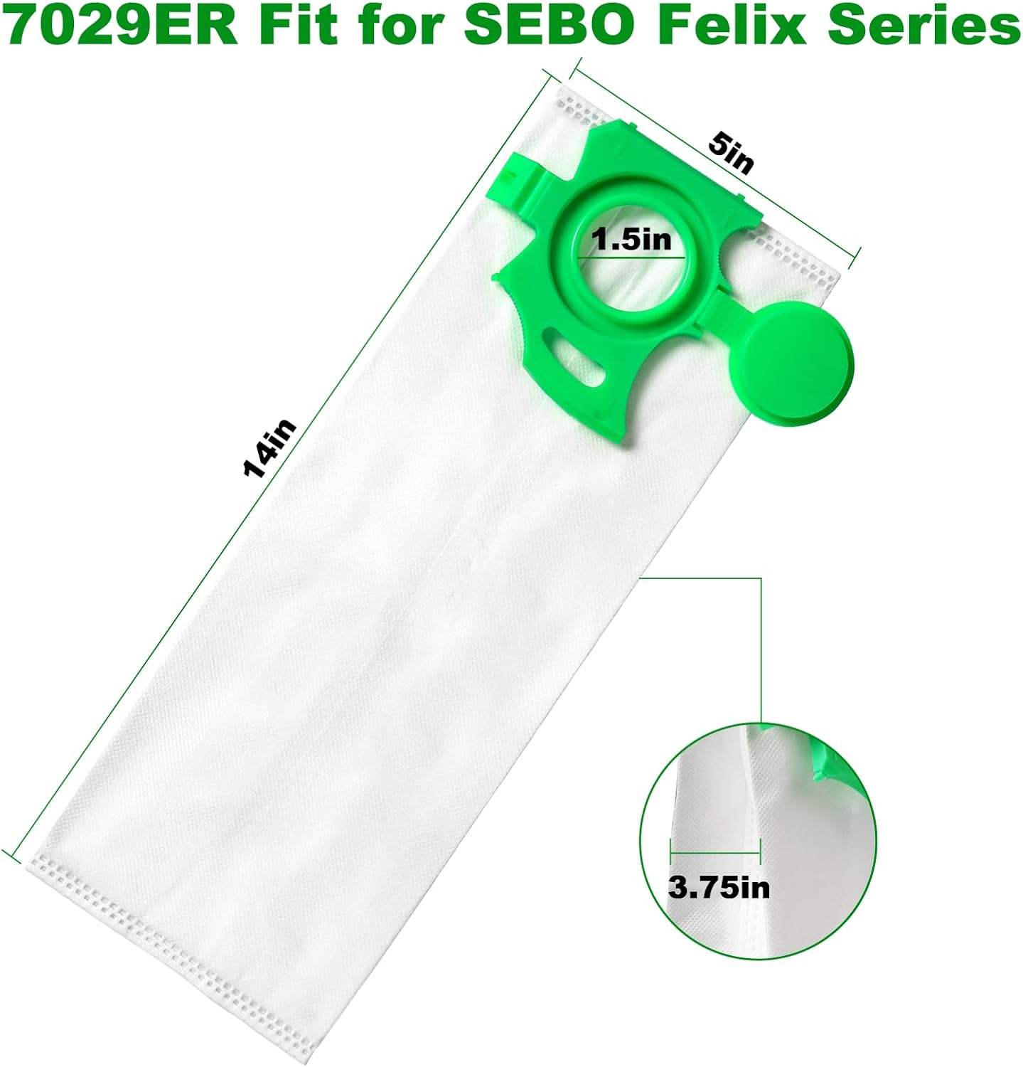 Vacuum Bags for Sebo Felix Vacuum Cleaner 7029ER Filter Bags 8PCS Filterbox Vacuum Cleaner Bags 8-Pack