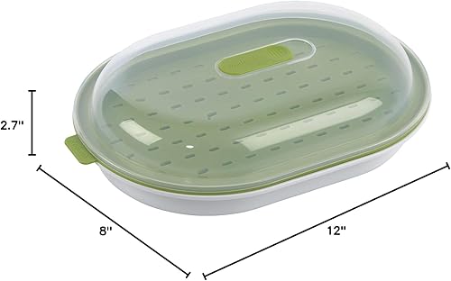 Miniatura 13 de GoodCook Vaporizador diario para microondas – Cocina de verduras y pescado, utensilios de cocina para microondas conserva vitaminas y nutrientes,