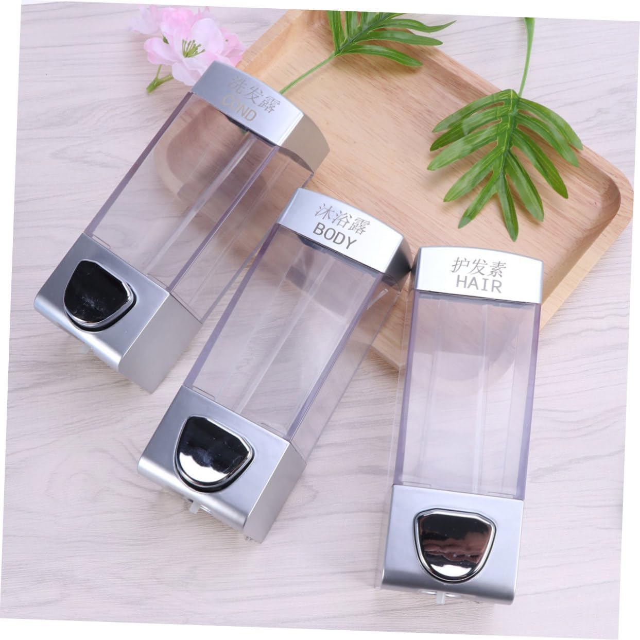 Unomor Shower Soap Dispenser Corner Pump Wall-Mounted 3-Head Dispenser for Shampoo Lotion Shower Gel Easy to Use for Bathroom Kitchen