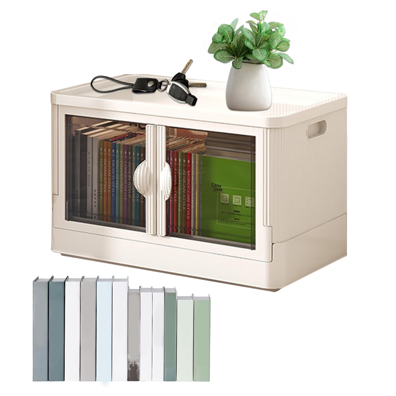 Boîte de rangement pliable et empilable double porte 46x29x28 cm