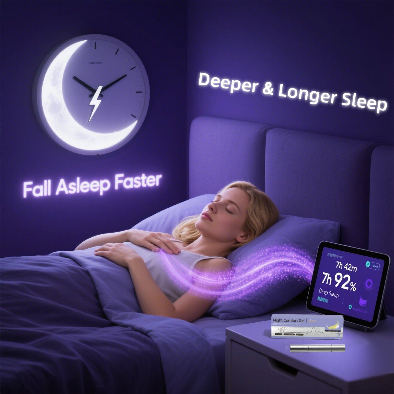 Topical Sleep Aid Gel for Adults, Use Before Bed, 2-Week Supply in Portable 2g Tube, Fast-Absorbing Non-Greasy Formula with Calming Lavender