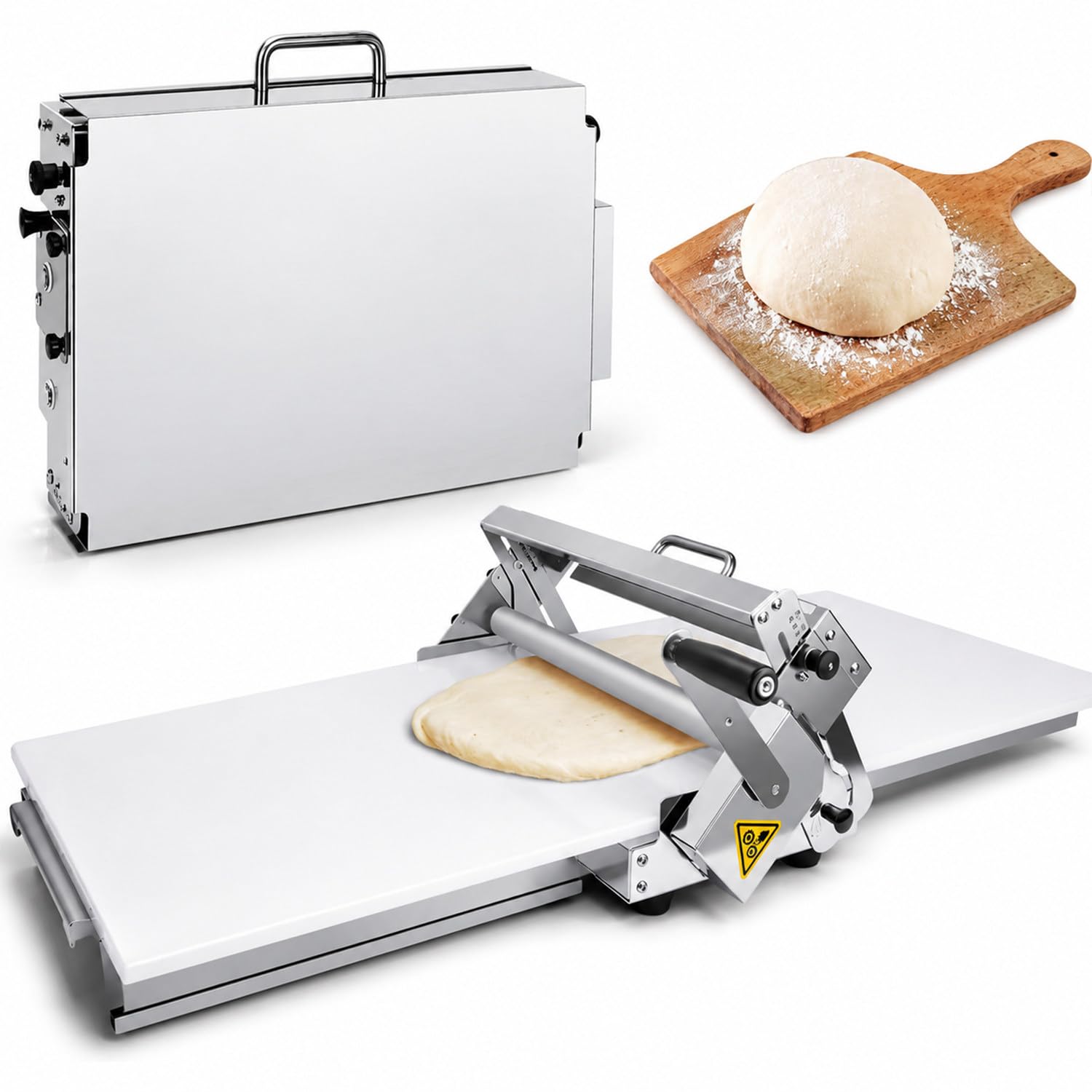 Sfogliatrice, Sfogliatrice Pasticceria Pieghevole, Con Manico a Rullo Girevole a 360° E Piano Di Stesura Da 30/40 Cm, Regolazione Dello Spessore Su 10 Livelli, Per Croissant, Paste Danesi 400