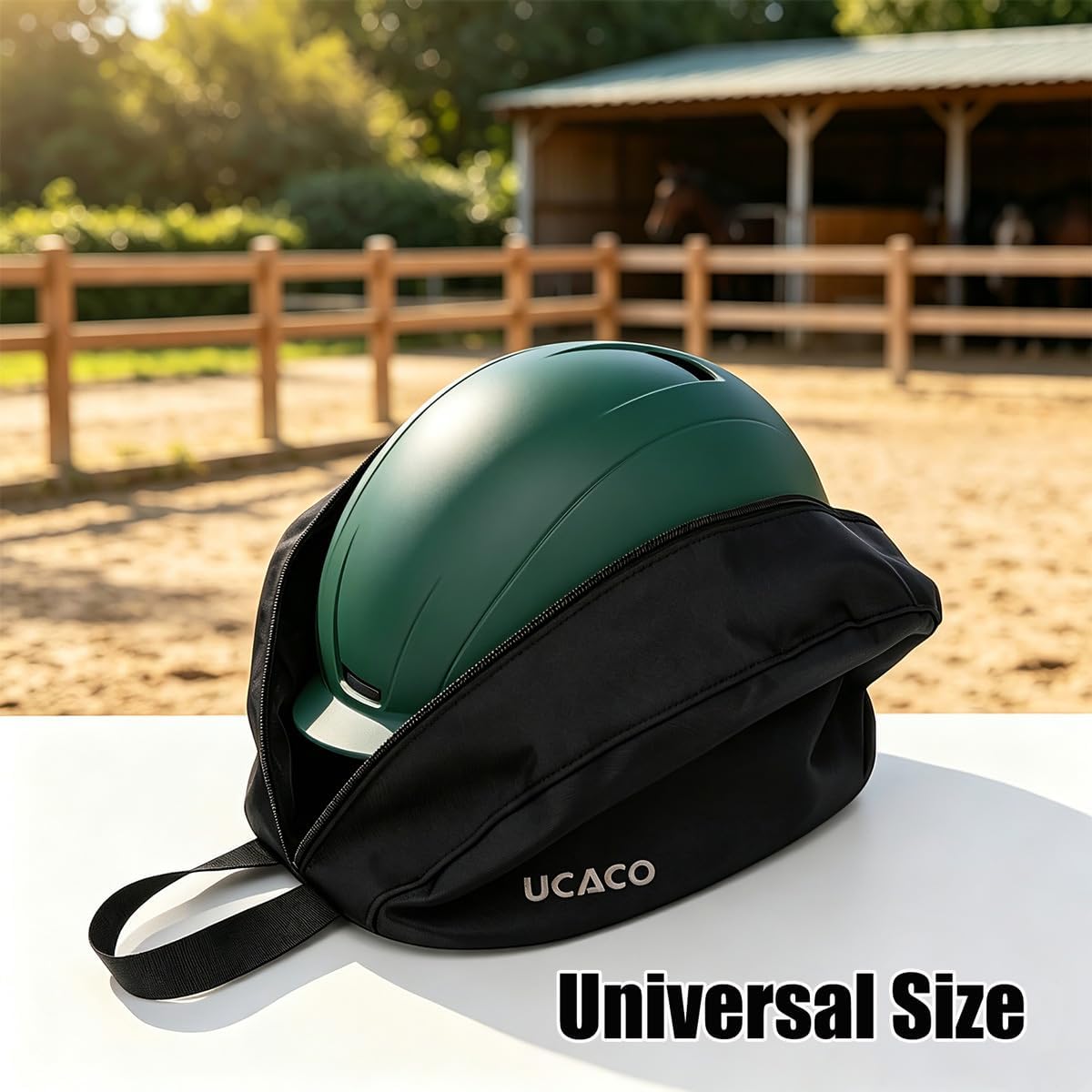 Waterproof Equestrian Helmet Bag,Durable Ripstop Design and Easy Carry Handle, Riding Helmet Bag Equestrian for Travel Storage, Horseback Riding, Biking and Motorsports
