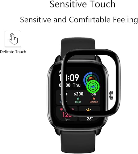 Miniatura 5 de Protector de pantalla para Amazfit GTS 4 Mini Smartwatch, HD transparente, antiarañazos, antihuellas dactilares, compatible con Amazfit GTS 4 Mini