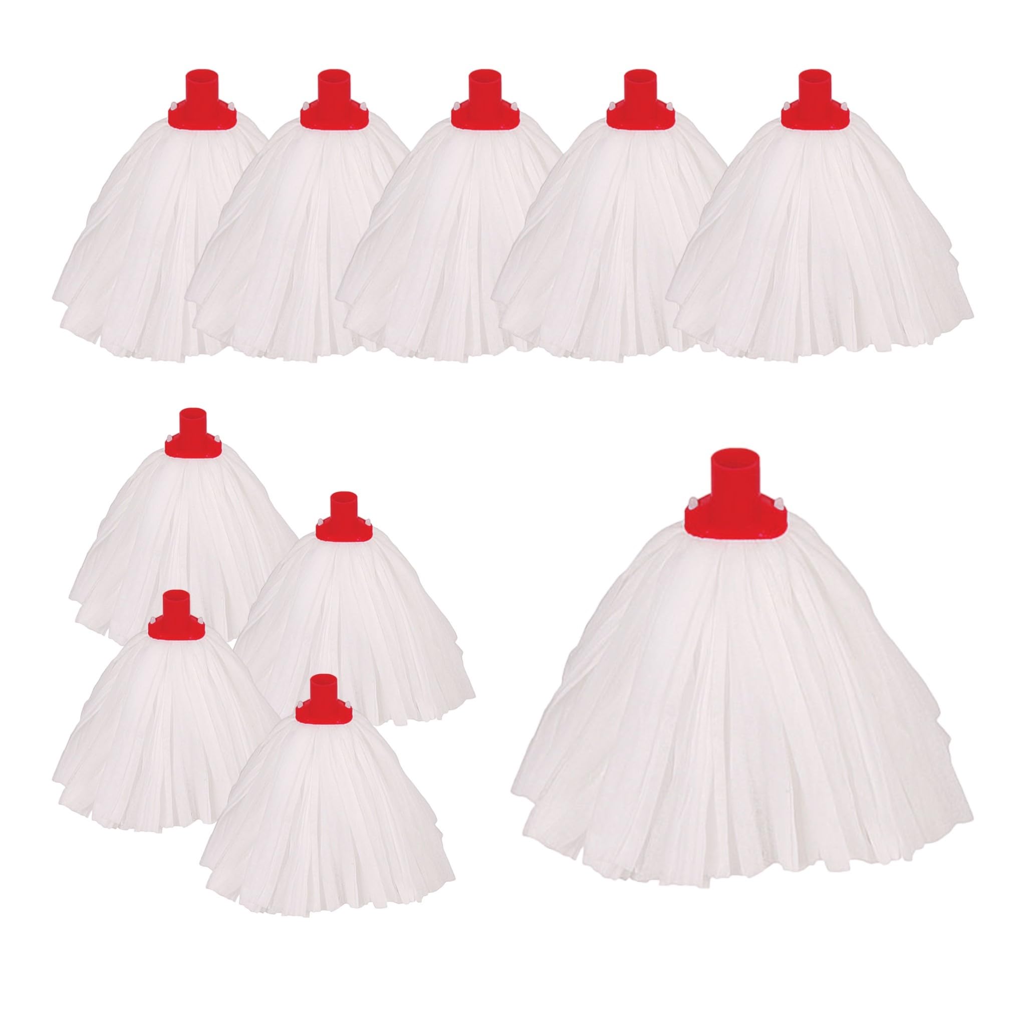 Aardvark Janitorial Supplies Red Professional Super White Mop Heads, 10