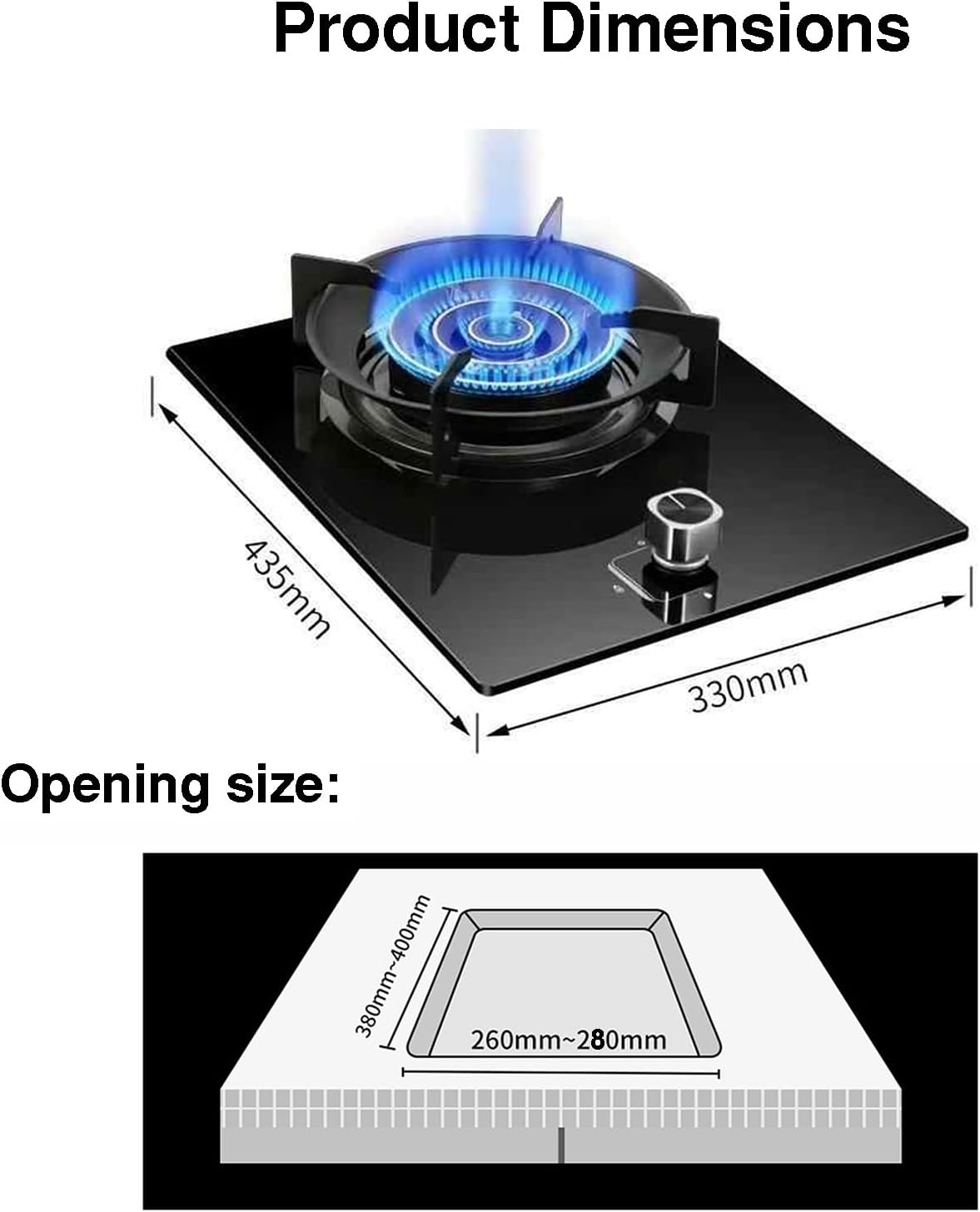 Portable Gas Stove,Household LPG/Natural Countertop,5.2KW Fire Ring Cooker,with Tempered Glass Cast and Flame Failure Protection,for Kitchen Camping(NG)