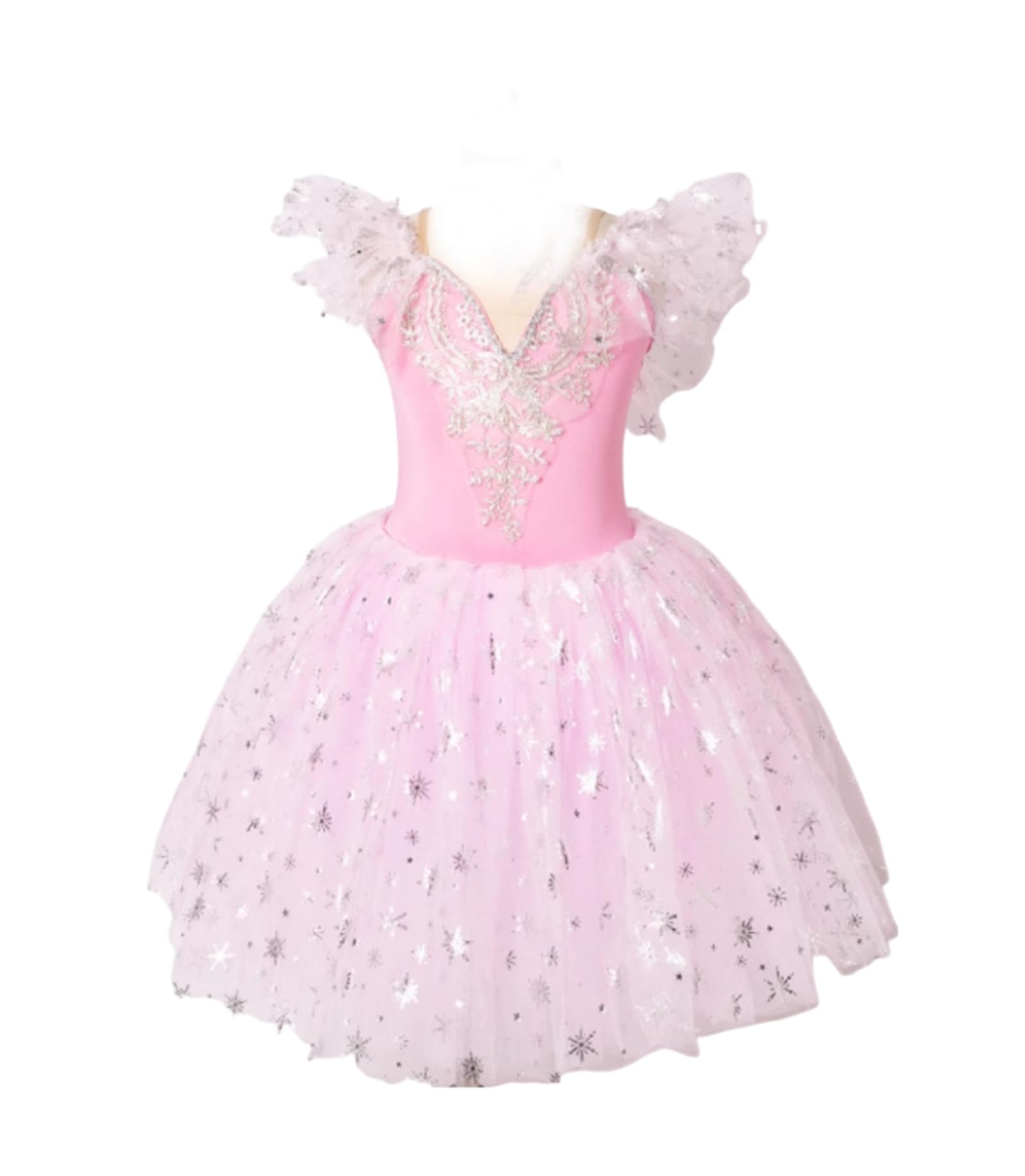 OTMYIGO Robes Tutu de Ballet pour Filles, Robe de Concours de Danse, Tenue de Patinage féerique pour Enfants, Costume de Danseuse de Salle de Bal