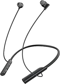 Oraimo NeckLite Wireless Neckband Earbuds, Wearable Around Neck Headphones Built-in Microphone, Bluetooth Headset Magnetic Earphones Deep Bass, Ultra-Lightweight Comfort, 30H Playtime, Black