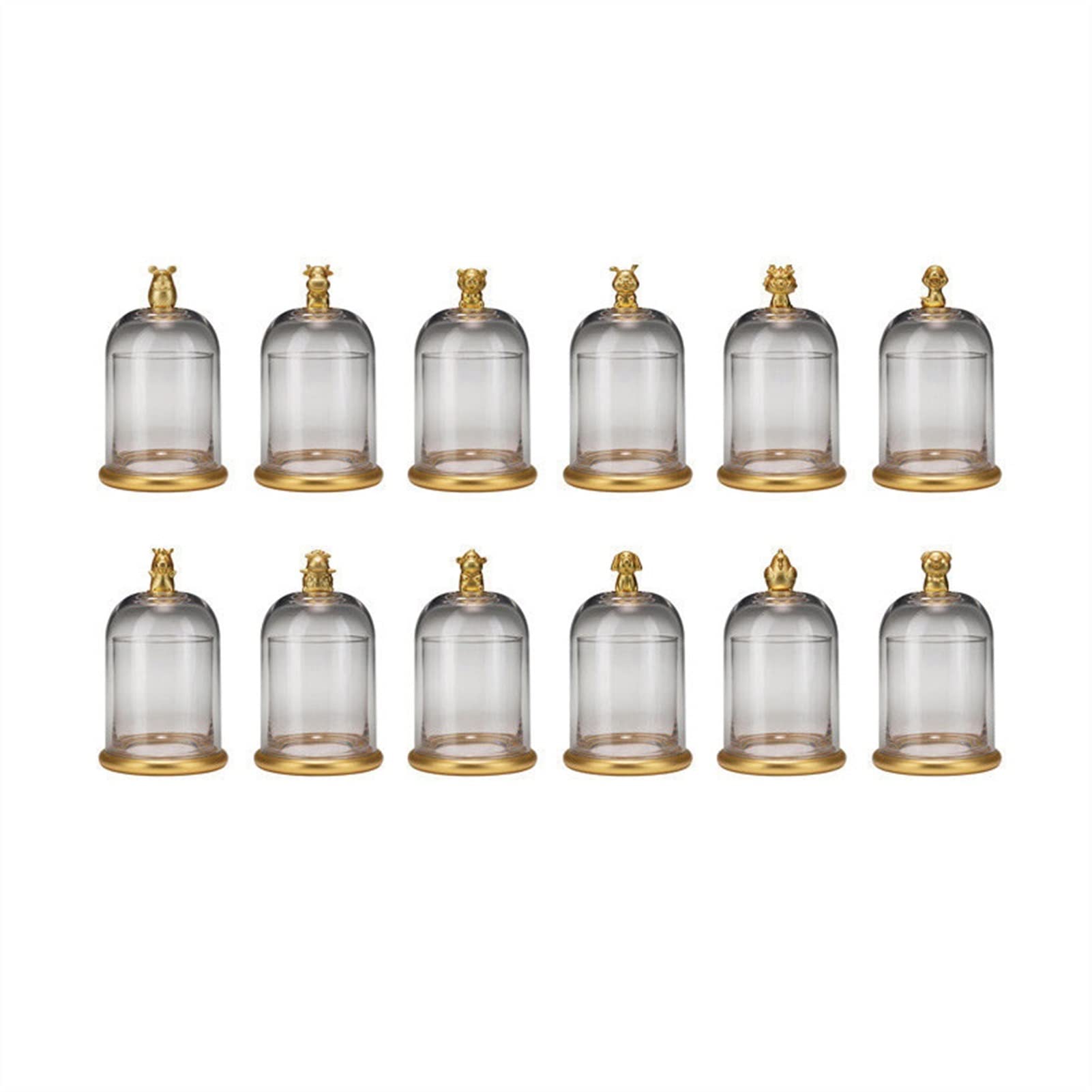 SnamicE Sculpture Decor 12pcs Brass Animal Ornaments Set, Chinese Zodiac Animal Aromatherapy Desktop Ornaments, Including Zodiac Bottle And Spar, Zodiac Ornaments Statue Dec,