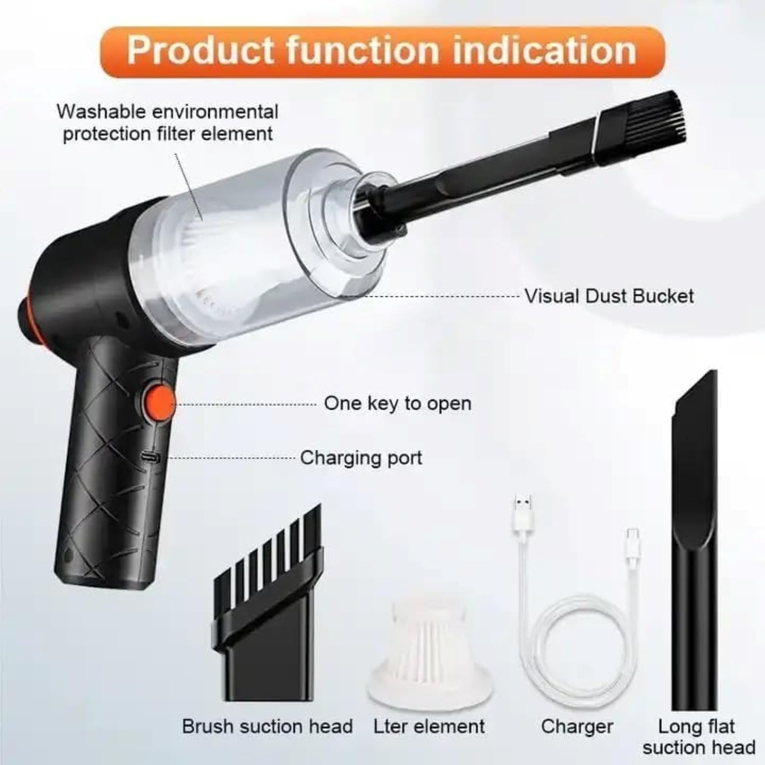OLLESA Cordless Handheld Vacuum - 3 Attachments! -8