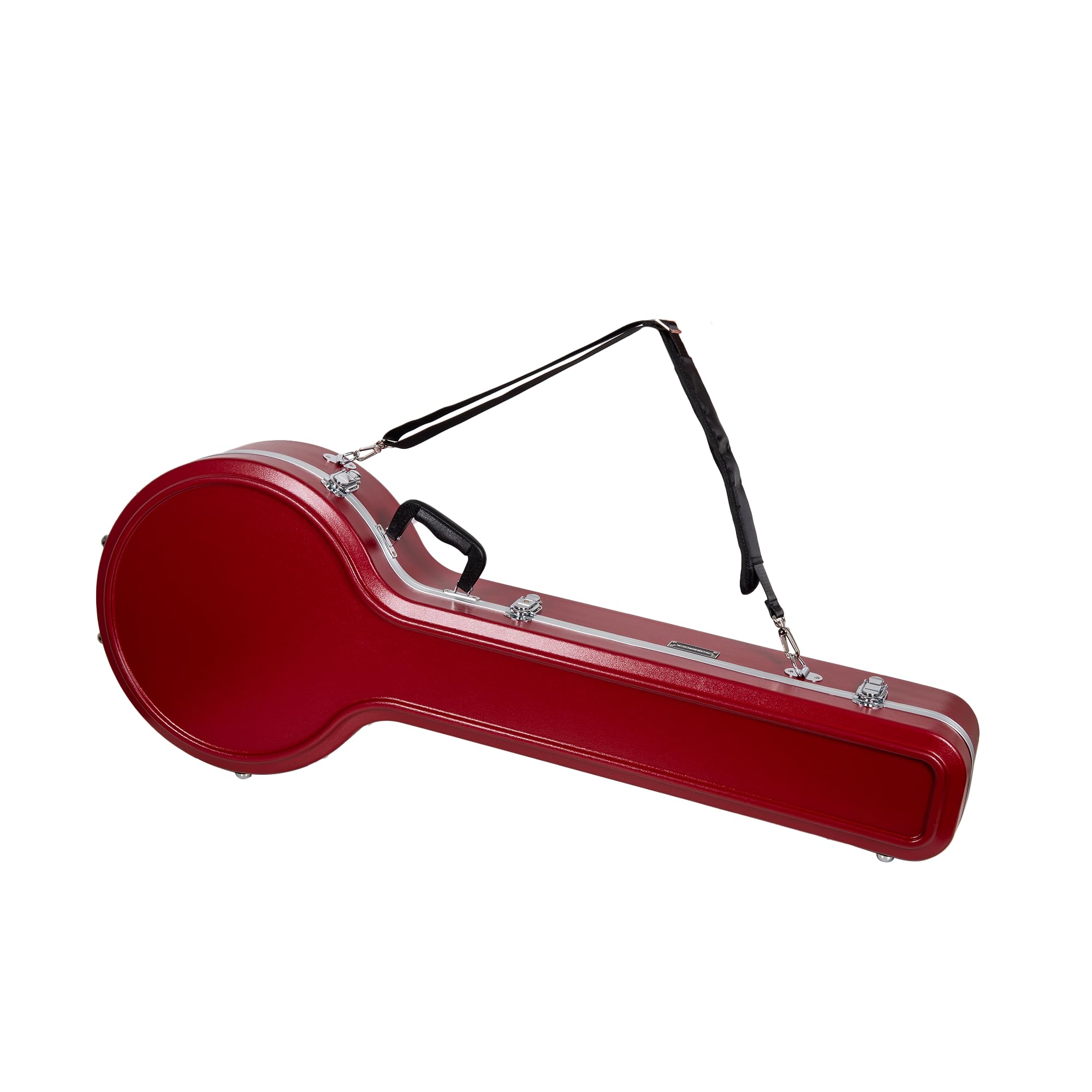 Crossrock ABS etui banjo z paskami plecaka, czerwone matowe wykończenie do 5-strunowego rezonatora i tenora - pluszowe wnętrze, zamek, formowana twarda skorupa - czerwona (CRA861BJRD)