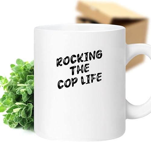 Funny Cop Gift For Police Officers, Perfect For Son's Appreciation Day - Bemrag Beak & Rock The Cop Life, Humorous Quote On 11oz Ceramic Coffee Mug