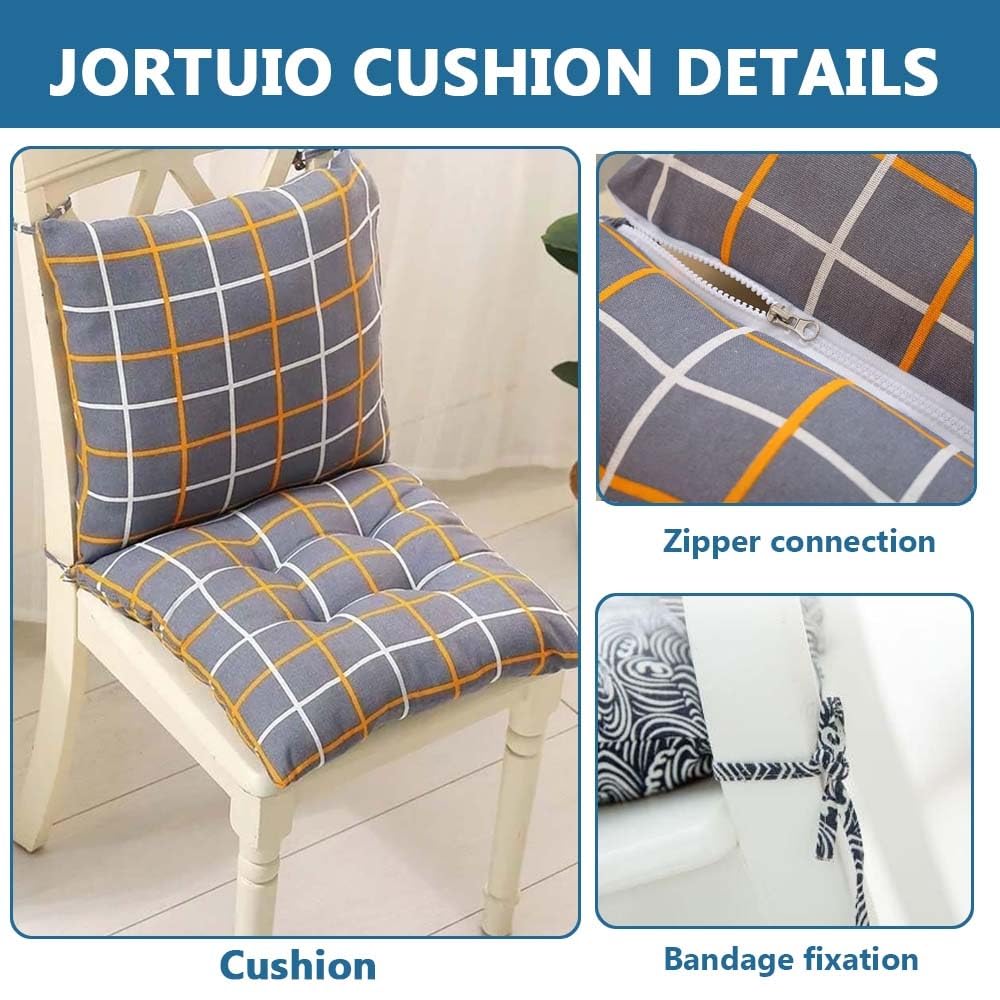 Lot de 4/2/1 Coussins de Chaise à Dossier Bas, Galettes de Chaise 40 x 40/45 x 45/ 50x50 cm Doux Coussin de Chaise de Jardin Exterieur/Interieur,Bureau,Manger(#7,45x45cm4pcs)