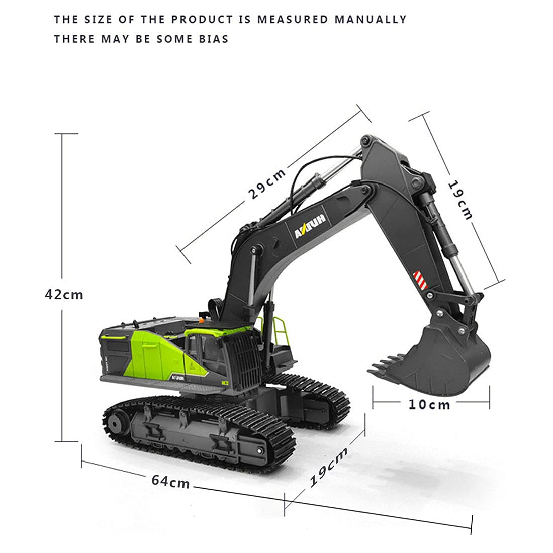 Modelo de excavadora RC de aleación 1/14, vehículo de construcción multifuncional 4 en 1 de 22 canales 2.4 G para adultos