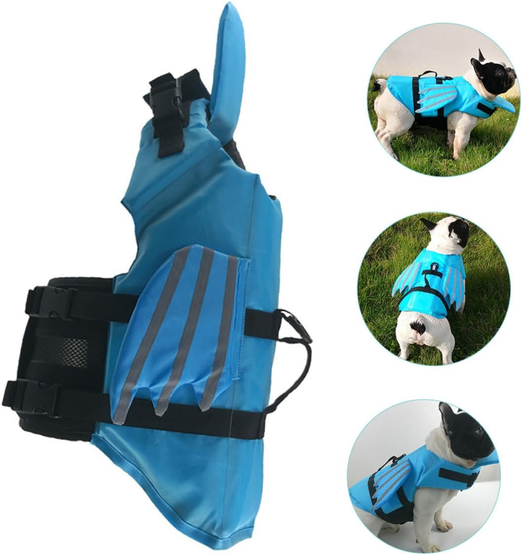 ORFOFE Reflective Blue S Breathable Dog Swimsuit and Wear-Resistant Lifejacket Vest for Outdoor Swimming Safety, Portable Puppy Preserver for Small Dogs