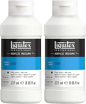 Liquitex Professional Gesso Surface Prep Medium, 237ml 8-oz, White Pack of 2