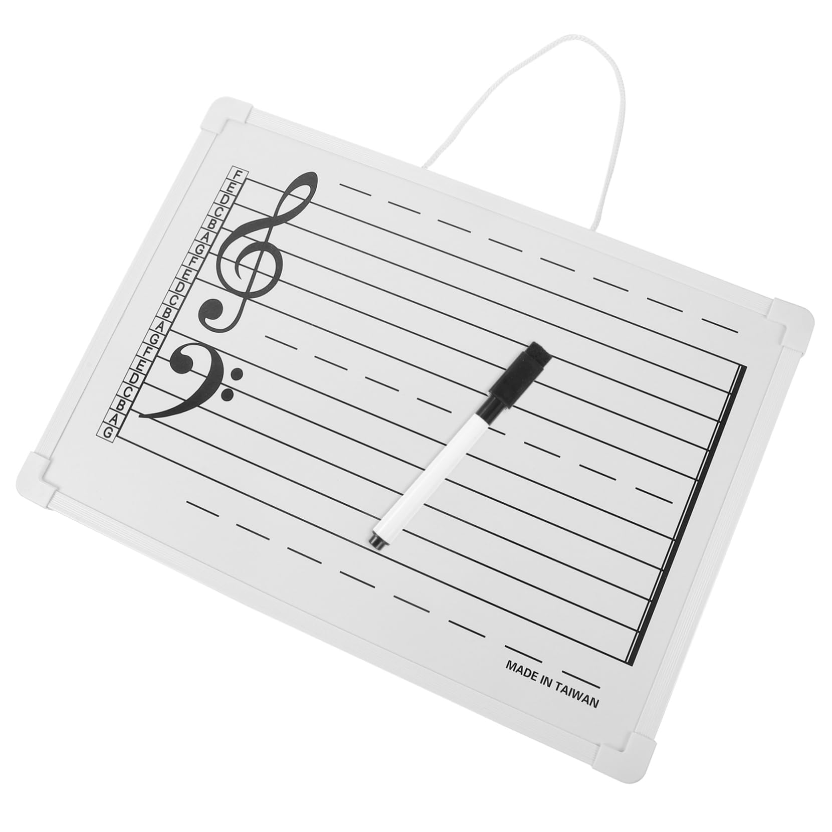 PLAFOPE Abwischbares Whiteboard aus Kunststoff mit Magnetischen Notenaufklebern Leichte Lerntafel für Schule und Zuhause für Anfänger zum Musikunterricht