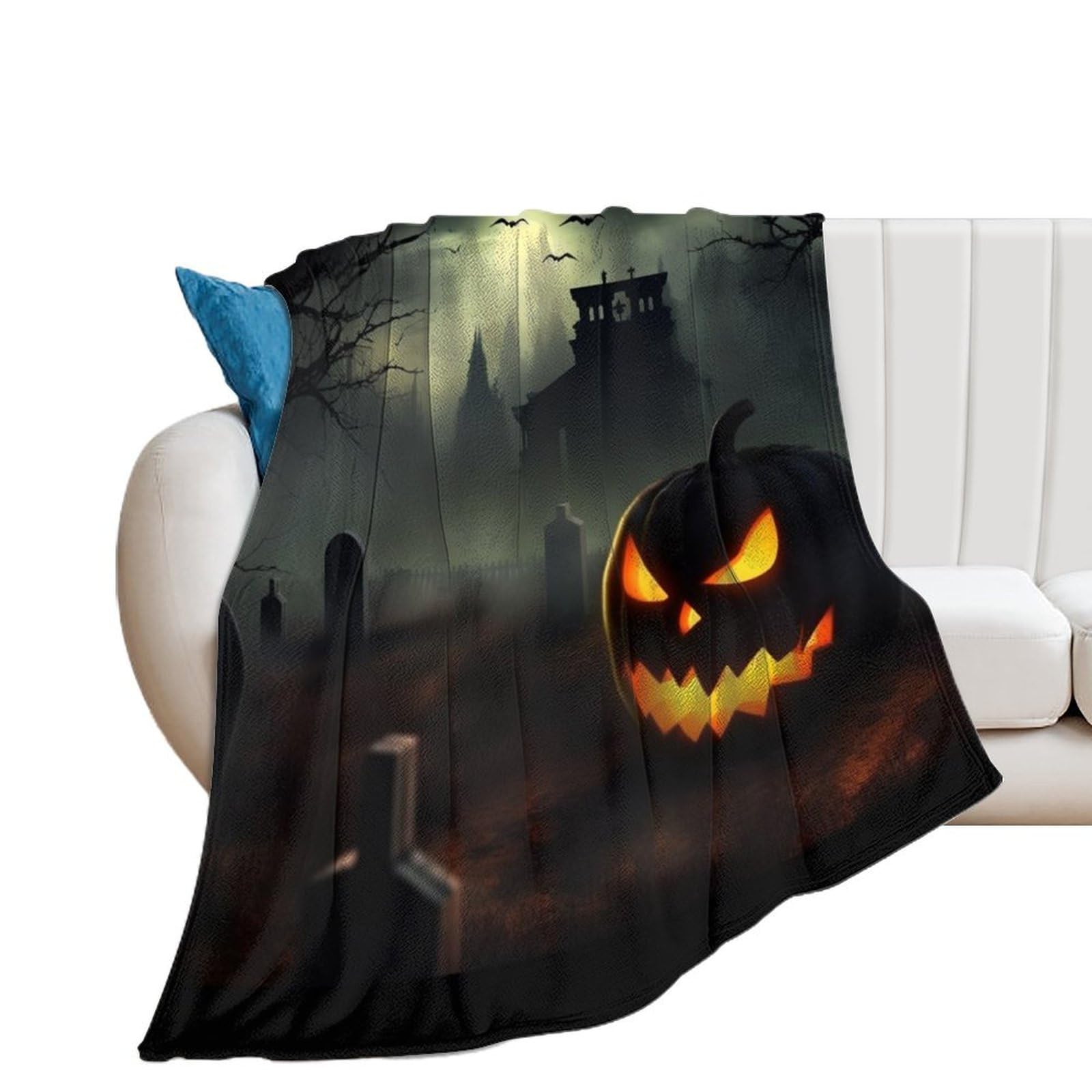 Couverture confort flanelle Halloween plaid léger lit canapé toutes saisons