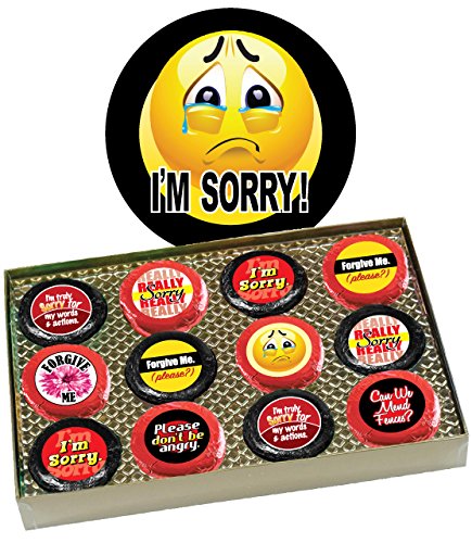 I'M SORRY - Galletas de sándwich rellenas de crema cubiertas de chocolate "Cookie Talk", 12 unidades