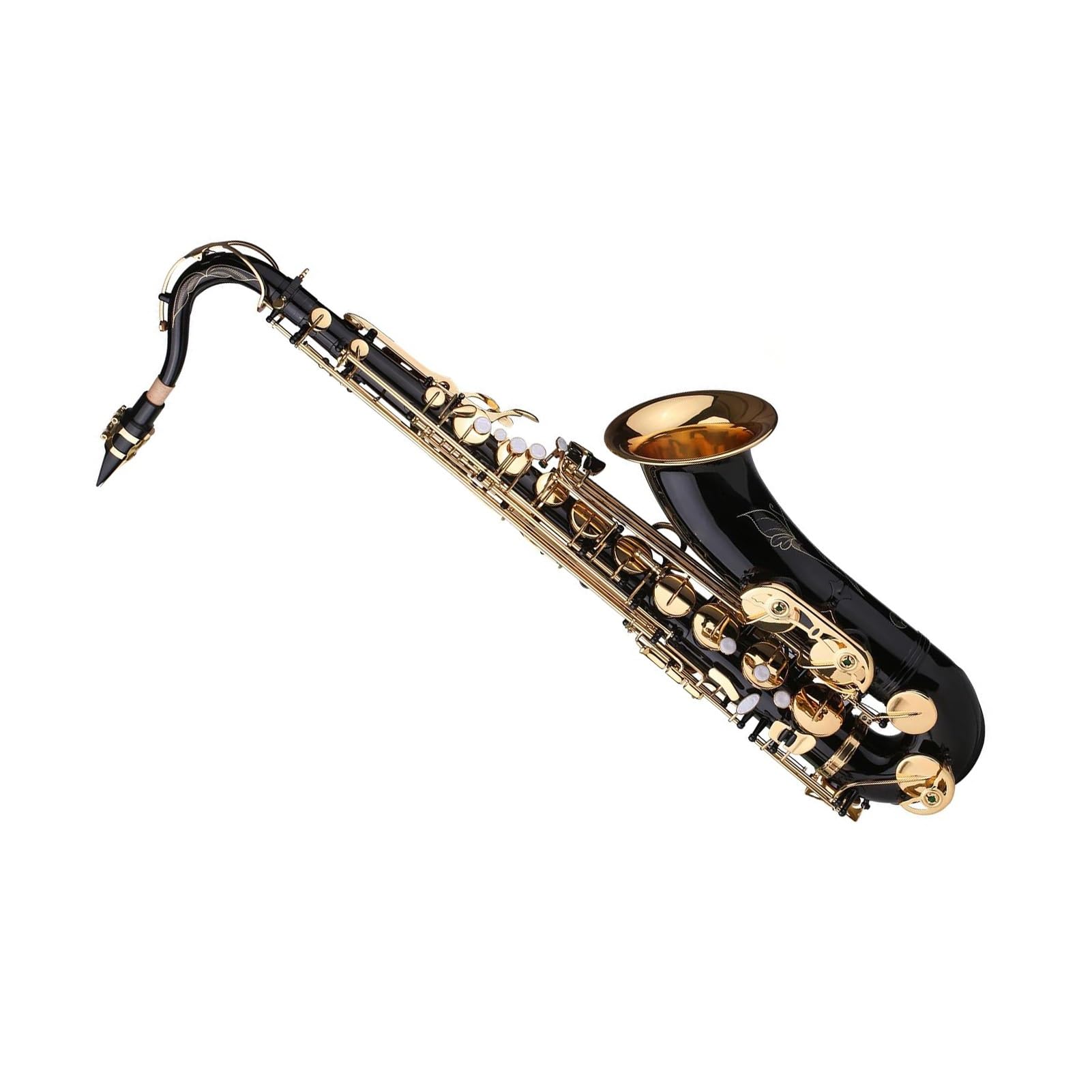 Saksofon tenorowy Bb lakierowany na czarno instrument dla początkujących