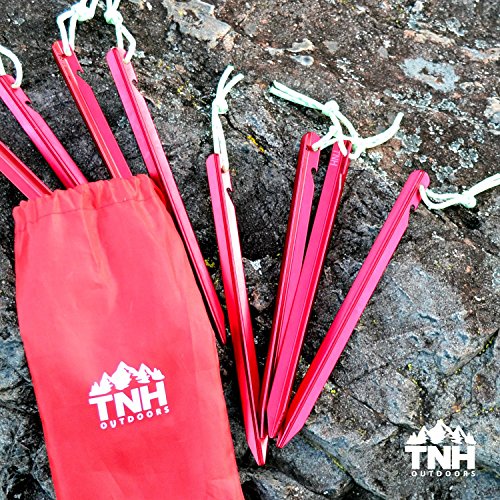 Rakaia Designs (Tnh Outdoors) 8X Aluminum Tri-Beam Xl Tent Stakes And Bag - Made For Camping - Support A Start Up #TOP6