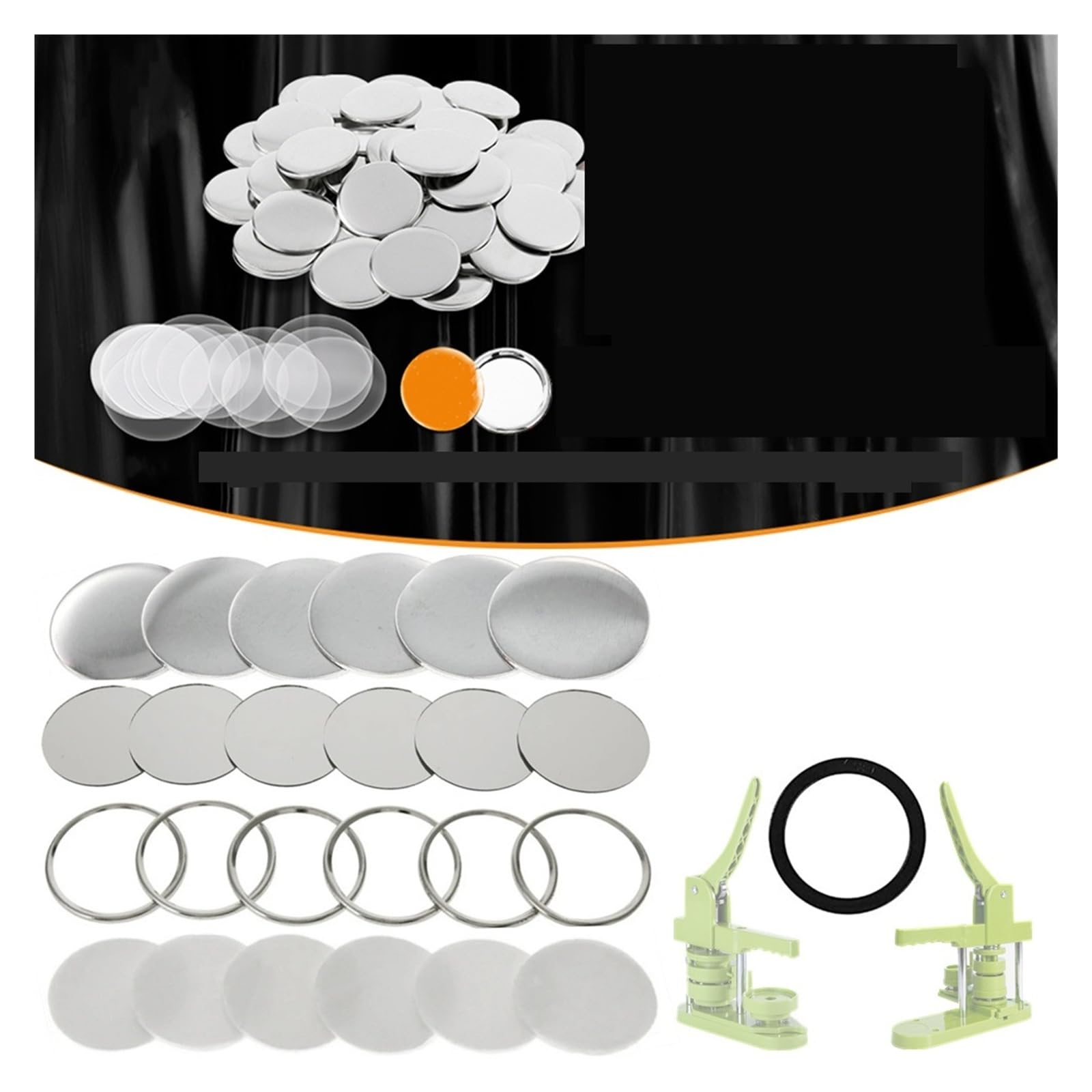 58MM 2,25in Pusta lustrzana część do robienia guzików, DIY Okrągły element do guzików, kieszonkowe lusterko 100 szt. Produkcja DIY(Plastic Base)