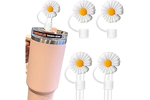 AIERSA Daisy Flower Silicone Straw Topper Compatible with Stanley Cup