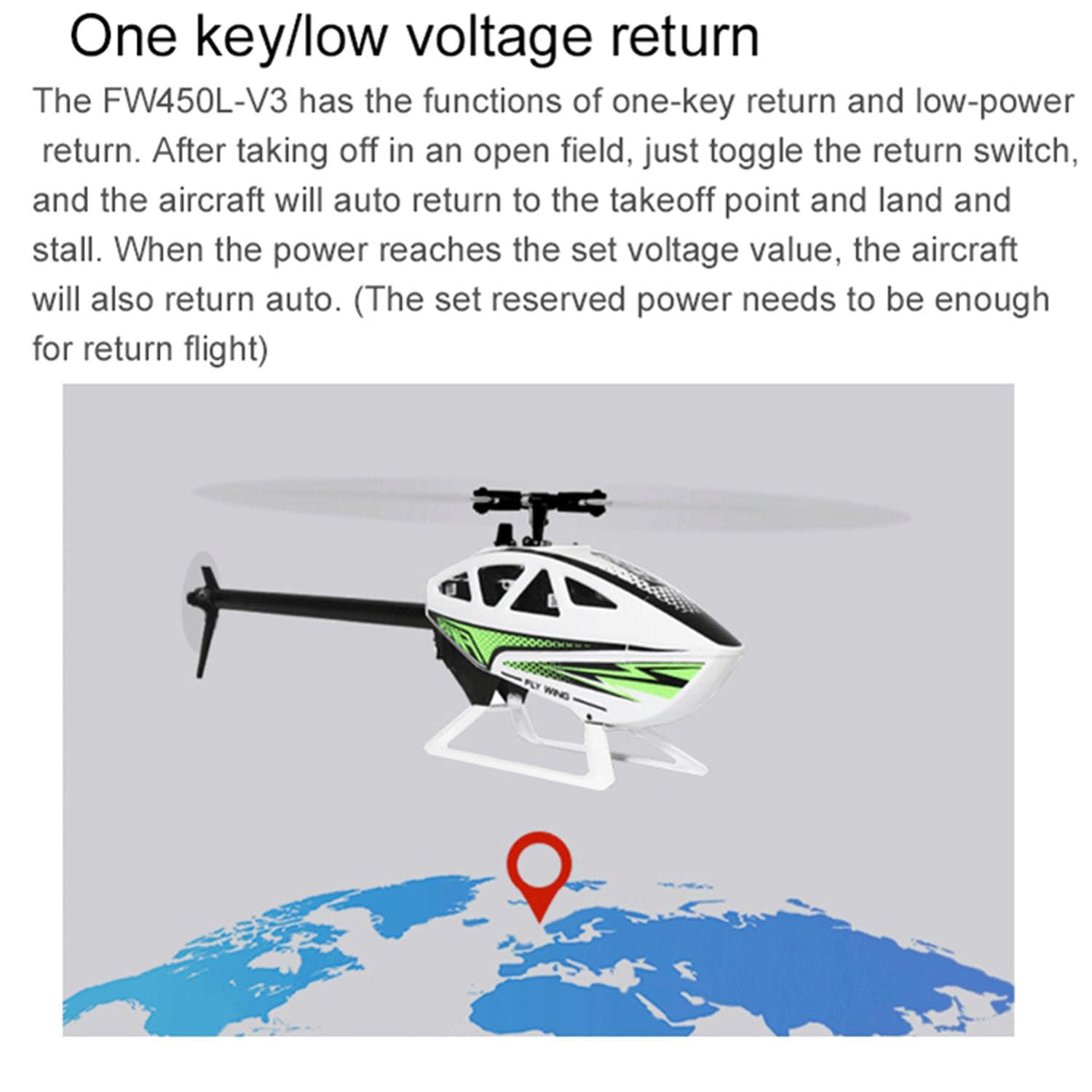 RTF FW450L V3 Helikopter Spielzeug RC Smart Drohne GPS Auto-Aerobatik EIN-Knopf-Rückkehr