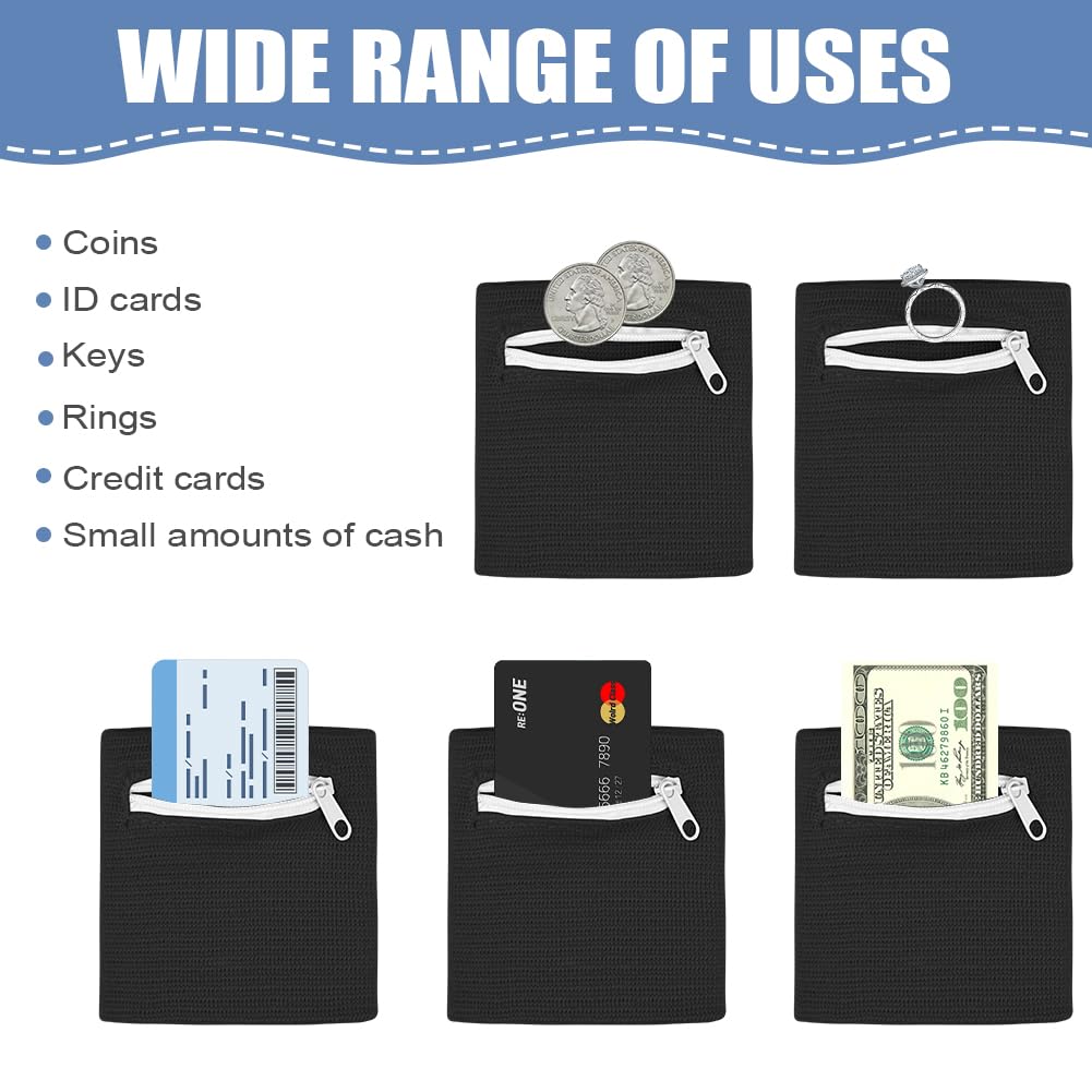 HAGOT 1/2/3/4 Pezzi Marsupio Polso, Tasca Morbida ed Elasticizzata con Cerniera per Corsa, Palestra, Camminata, Ciclismo, Escursionismo, Yoga e Altro Ancora