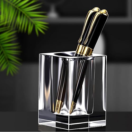 Miniatura 8 de displayonacrylic - Soporte de colección de lápices de cristal transparente para escritorio, organizador de papelería para oficina, escuela,