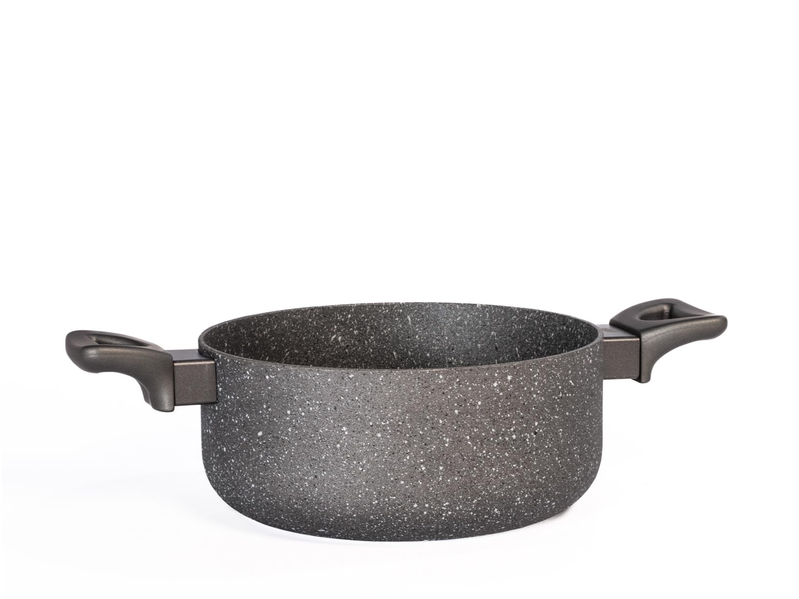 H&H Stone Grey Aluminium Casserole with Non-Stick Coating Stone, 22 cm, Induction